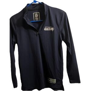 Seattle Seahawks 1/4 Zip Pullover Dark Blue Size Large (14-16) NFL Casual